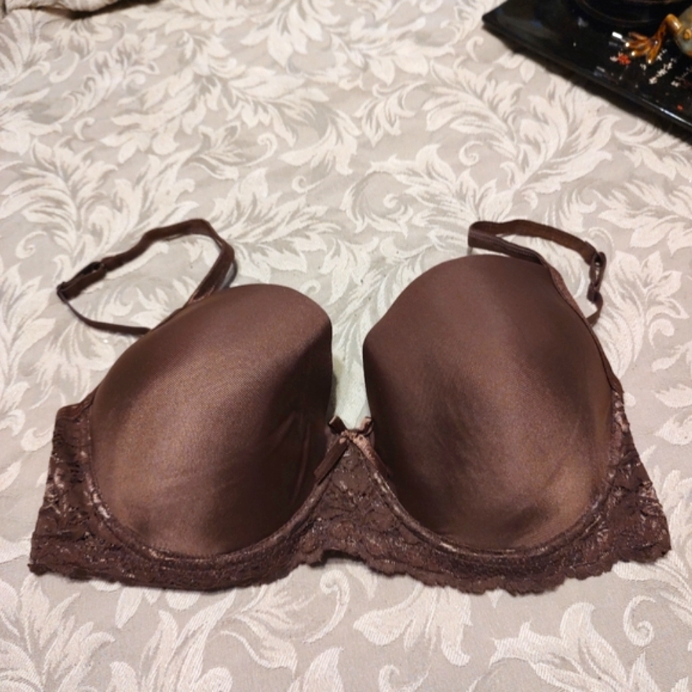 🐿️ Beautiful Vintage Deadstock Rampage Chocolate Brown Satin & Lace Bra